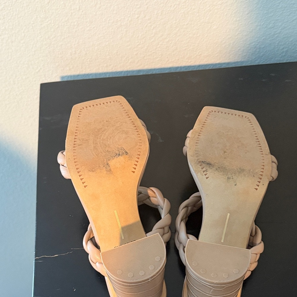 Dolce Vita Tan Braided Heels - Size 7 - Picture 4 of 8
